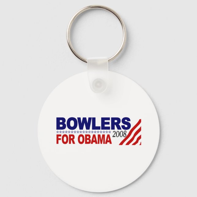 Bowlers For Obama Key Ring (Front)