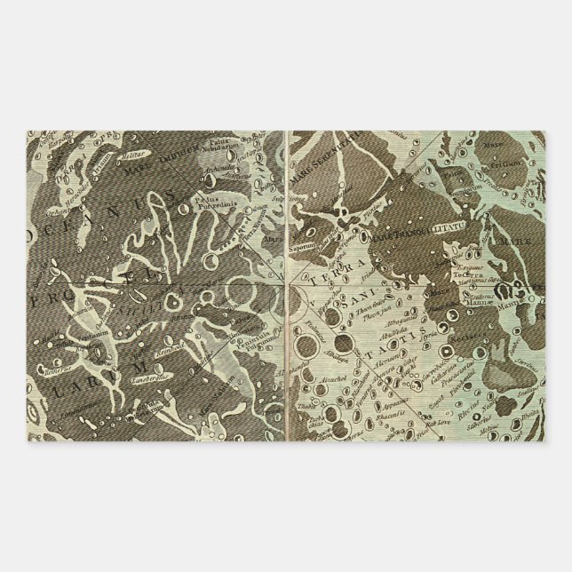 Bowles' Selenography or a Map of the Moon - 1780 Rectangular Sticker (Front)
