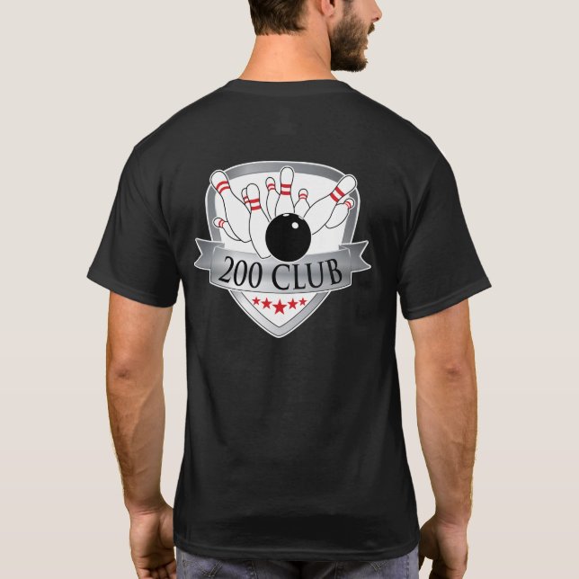 Bowling 200 Club / 200+ Game - Logo / Graphic T-Shirt (Back)