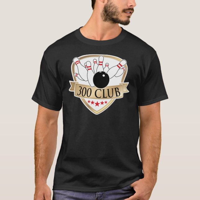 Bowling 300 Club - Perfect Game Logo  Graphic   T-Shirt (Front)