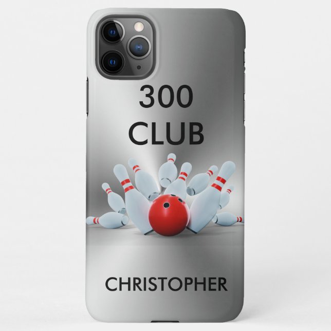 Bowling 300 Club Personalised iPhone Case (Back)