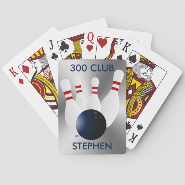 Bowling 300 Club Personalised Playing Cards (Back)