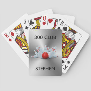 Bowling 300 Club Personalized Playing Cards