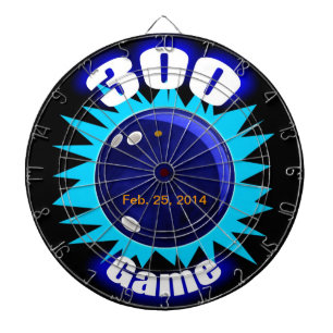 Bowling 300 Game, with date, Dartboard