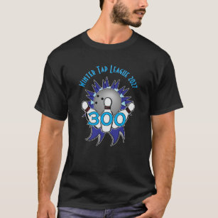 Bowling 300 Score with Text for Name T-Shirt