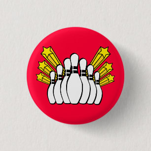 Bowling 3 Cm Round Badge