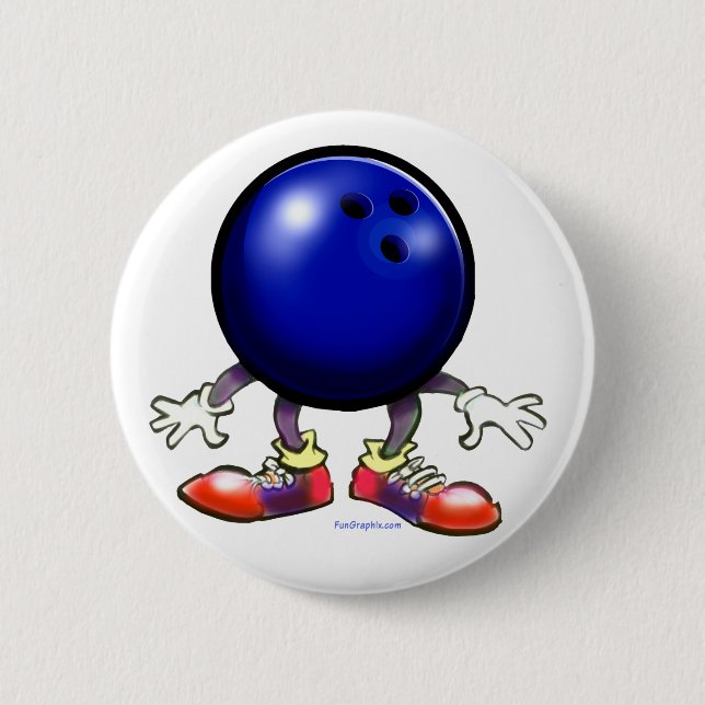 Bowling 6 Cm Round Badge (Front)