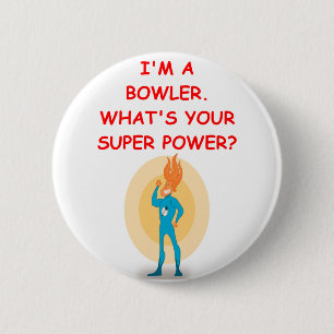 bowling 6 cm round badge