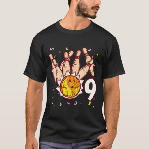 Bowling 9th Birthday Bowling Theme 9 Year Old Funn T-Shirt