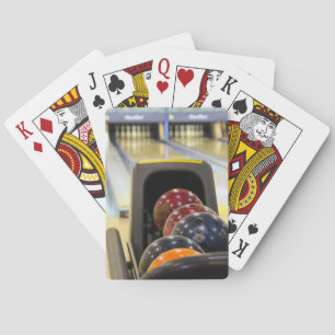 Bowling Alley and bowling balls Playing Cards