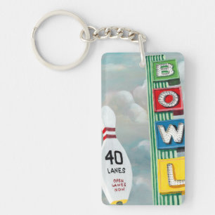 Bowling Alley Artwork Key Ring