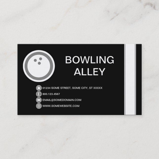 BOWLING ALLEY bubble Business Card (Front)