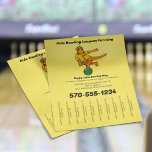 Bowling Alley, Kids Bowling Leagues, Instructors Flyer<br><div class="desc">Promote your bowling alley, advertise new bowling leagues, or let the world know about your bowling instruction services. This flyer is ready to be personalised with your information, and features a tear off strips style design that's perfect for hanging up in coffee shops or community bulletin boards. You will need...</div>