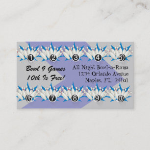 Bowling Alley Loyalty Rewards Business Punch Cards