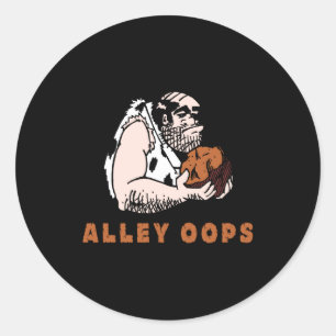 Bowling Alley Oops Caveman  Classic Round Sticker