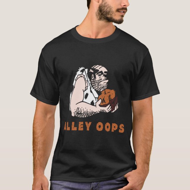 Bowling Alley Oops Caveman  T-Shirt (Front)