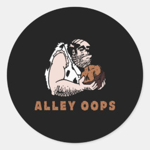 Bowling Alley Oops Caveman T Shirt Classic Round Sticker