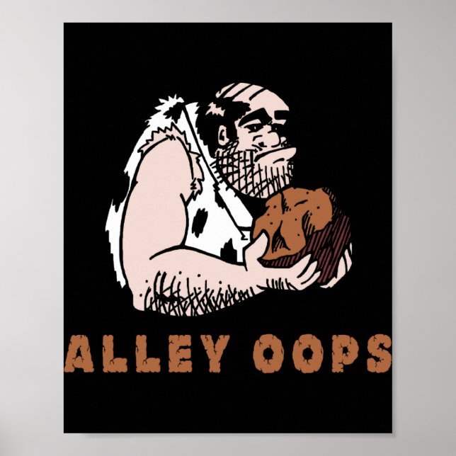Bowling Alley Oops Caveman T Shirt  Poster (Front)