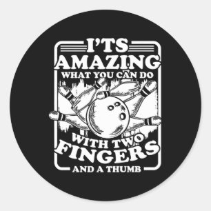 Bowling Alley Pins Spare Strike 2 Classic Round Sticker