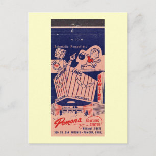 Bowling Alley, Pomona, California Vintage Postcard