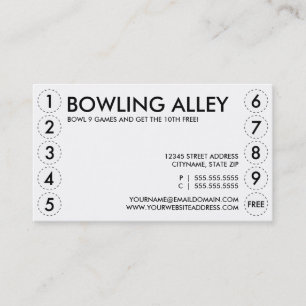 bowling alley punch card