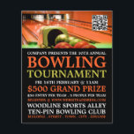 Bowling Alley Scene, Ten-Pin Bowling Tournament Flyer<br><div class="desc">Bowling Alley Scene,  Ten-Pin Bowling Tournament Advertising Flyers By The Business Card Store.</div>