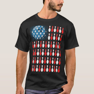 Bowling America Flag  Bowling Players &  Costume T-Shirt