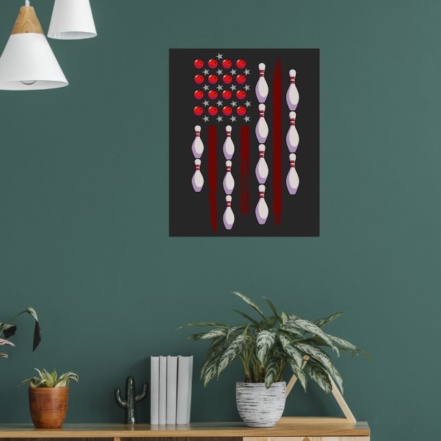 Bowling American Flag Poster (Living Room 1)