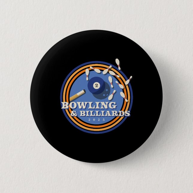 Bowling And Billiards - 2 Ll  6 Cm Round Badge (Front)