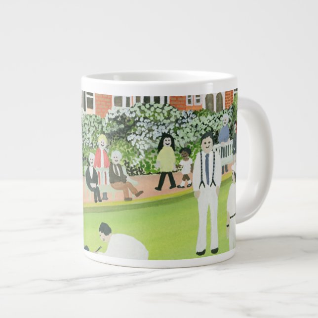 Bowling at Eastbourne Large Coffee Mug (Front Right)