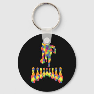 Bowling Autism Awareness Tee For Autism Awareness Key Ring