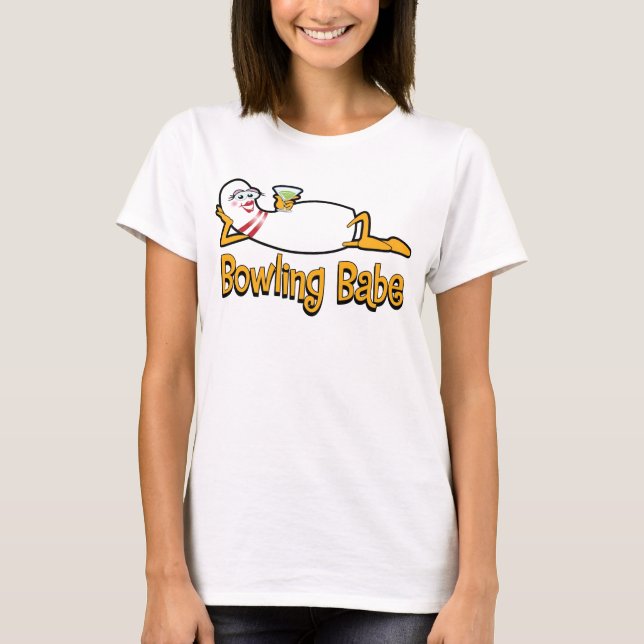 Bowling Babe T-shirt for Women Bowlers (Front)