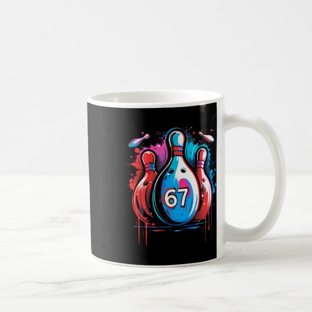 Bowling Ball 67 Six Seven Alpha Slang 6 7 Meme Kid Coffee Mug (Right)