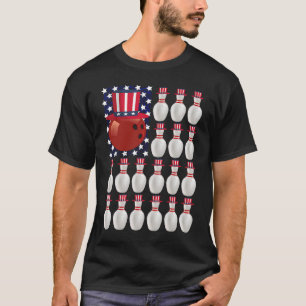 Bowling Ball American Flag 4th of July US Bowler G T-Shirt