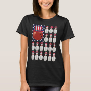Bowling Ball American Flag 4th of July US Bowler G T-Shirt