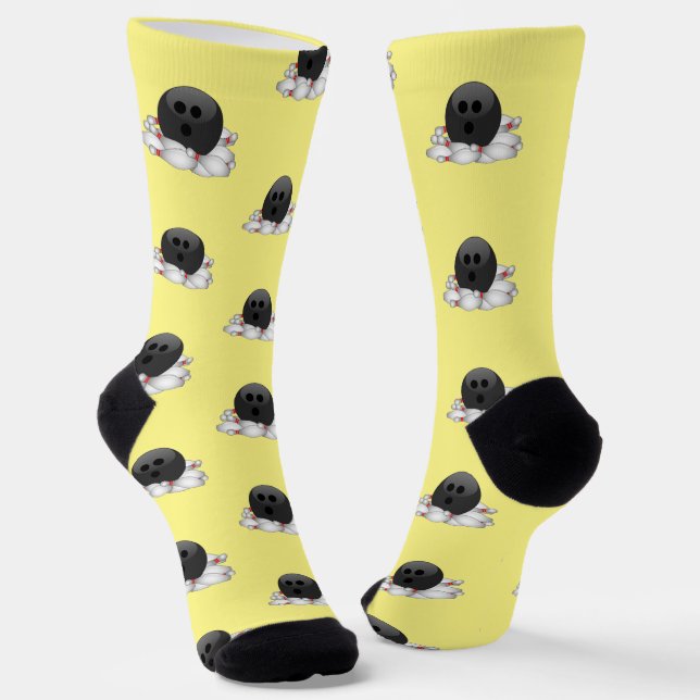 Bowling Ball and Downed Pins Socks (Angled)