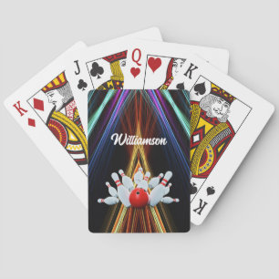 Bowling - Ball and Pins - a Strike - personalise Playing Cards