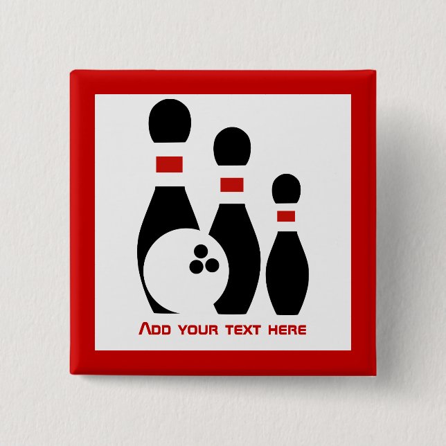 Bowling ball and pins black red (Front)