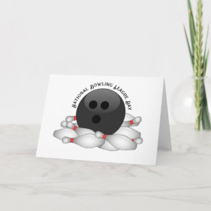 Bowling Ball And Pins Card