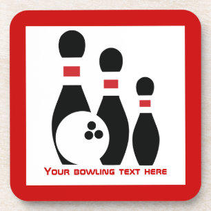 Bowling ball and pins custom coaster