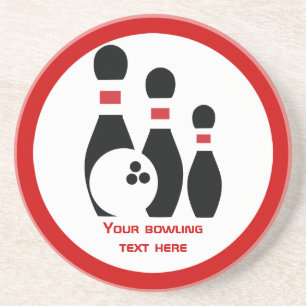 Bowling ball and pins custom coaster