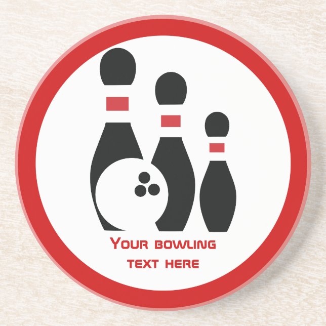 Bowling ball and pins custom coaster (Front)