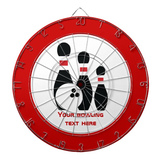 Bowling ball and pins custom dartboard (Front)