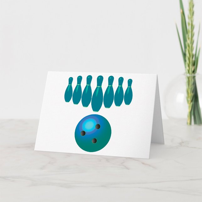 Bowling Ball and Pins Fun Sports Card (Creator Uploaded)