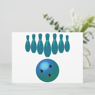 Bowling Ball and Pins Fun Sports Invitation