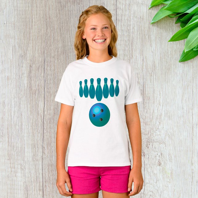 Bowling Ball and Pins Fun Sports T-Shirt (Creator Uploaded)