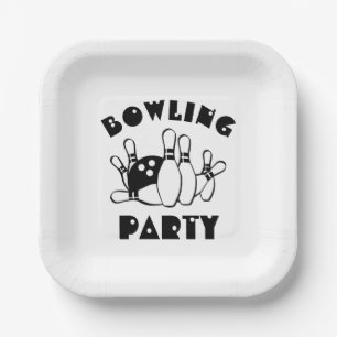 Bowling Ball And Pins Paper Plate