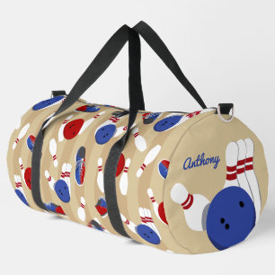 Bowling Ball and Pins Personalised Duffle Bag