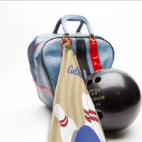 Bowling Ball and Pins Personalised Towel