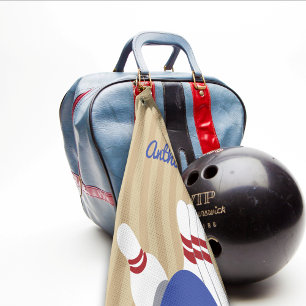 Bowling Ball and Pins Personalised Towel